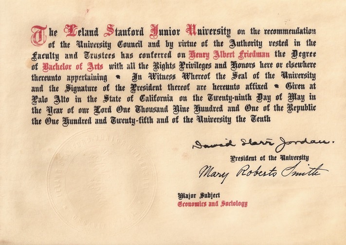 HenryFriedmanStanfordDiploma.jpg