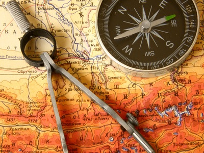 compass and map